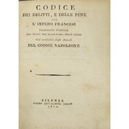 Codice dei delitti e delle pene per l'Impero Francese.