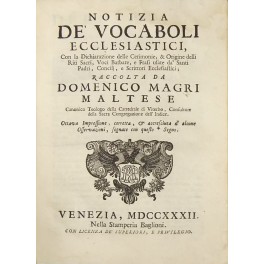 Notizia de' vocaboli ecclesiastici Notizia de' vocaboli ecclesiastici