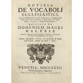 Notizia de' vocaboli ecclesiastici