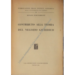 Contributo alla teoria del negozio giuridico