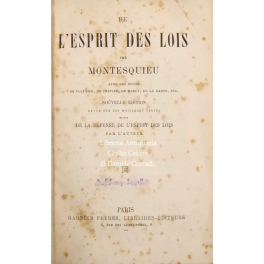 De l'Esprit des Lois De l'Esprit des Lois