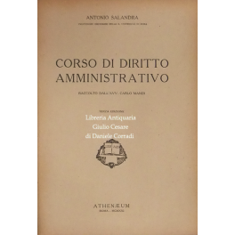 Corso di diritto amministrativo.