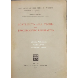 Contributo alla teoria del procedimento legislativo