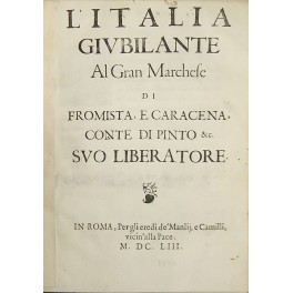 L'Italia giubilante al Gran Marchese di Fromista e Caracena