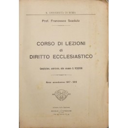 Corso di lezioni di diritto ecclesiastico.