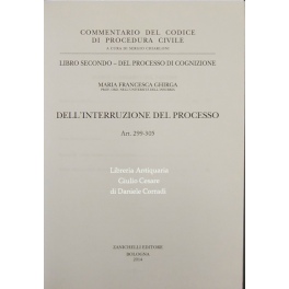 Dell'interruzione del processo. Art. 299-305 Dell'interruzione del processo. Art. 299-305