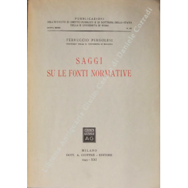 Saggi su le fonti normative