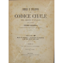 Genesi e sviluppo del codice civile del Regno d'Italia. Genesi e sviluppo del codice civile del Regno d'Italia.