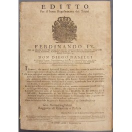Editto Ferdinando IV per il buon Regolamento dei Teatri