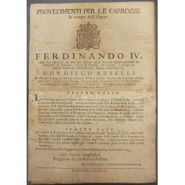 Provvedimenti per le carrozze in tempo dell'Opere Provvedimenti per le carrozze in tempo dell'Opere