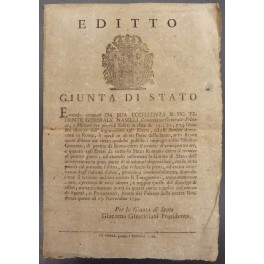 Editto Giunta di Stato Editto Giunta di Stato