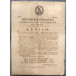 Avviso. Repubblica Cisalpina