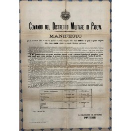 Comando del Distretto Militare di Padova. Manifesto