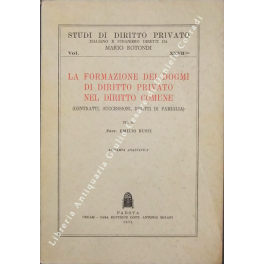 La formazione dei dogmi di diritto privato nel diritto comune