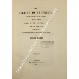 Del diritto di proprietà Del diritto di proprietà