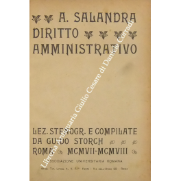 Corso di diritto amministrativo.
