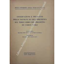 Osservazioni e proposte della Facoltà di Giurisprudenza Osservazioni e proposte della Facoltà di Giurisprudenza