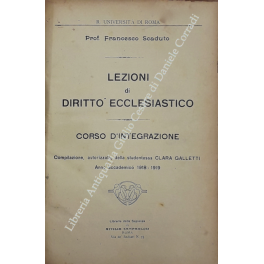 Corso di lezioni di diritto ecclesiastico.