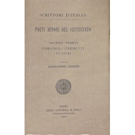 Poeti minori del Settecento. A cura di Alessandro Donati