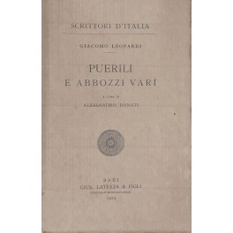 Puerili e abbozzi vari. A cura di Alessandro Donati