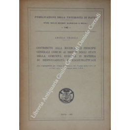 Contributo alla ricerca dei principii generali comuni Contributo alla ricerca dei principii generali comuni