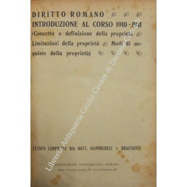 Diritto romano. Introduzione al corso 1910-1911 Diritto romano. Introduzione al corso 1910-1911