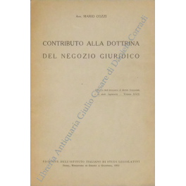 Contributo alla dottrina del negozio giuridico Contributo alla dottrina del negozio giuridico