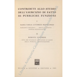 Contributi allo studio dell'esercizio di fatto di pubbliche funzioni Contributi allo studio dell'esercizio di fatto di pubbliche funzioni