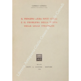 Il principio iura novit curia e il problema della prova delle leggi straniere Il principio iura novit curia e il problema della prova delle leggi straniere
