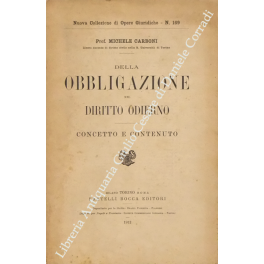 Della obbligazione nel diritto odierno