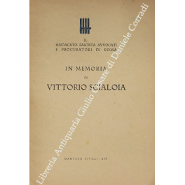 In memoria di Vittorio Scialoia In memoria di Vittorio Scialoia