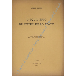 L'equilibrio dei poteri dello Stato