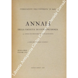 Annali della Facoltà di Giurisprudenza dell'Università degli Studi di Bari Annali della Facoltà di Giurisprudenza dell'Università degli Studi di Bari