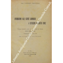 Introduzione alle scienze giuridiche e istituzioni di diritto civile
