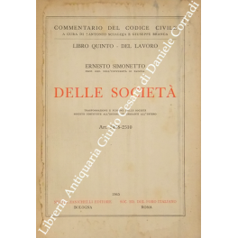 Delle società. Trasformazione e fusione delle società.