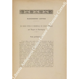 Le leggi civili e criminali di Carlo Felice pel Regno di Sardegna
