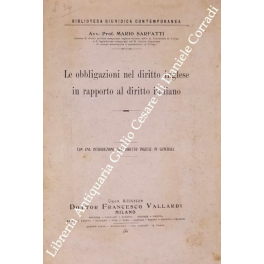 Le obbligazioni nel diritto inglese in rapporto al diritto italiano