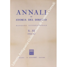 Annali di storia del diritto Annali di storia del diritto