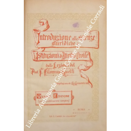 Introduzione alle scienze giuridiche e Istituzioni di diritto civile