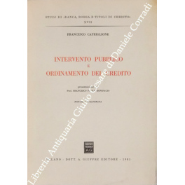 Intervento pubblico e ordinamento del credito