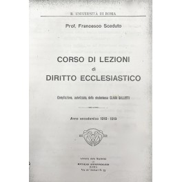 Corso di lezioni di diritto ecclesiastico
