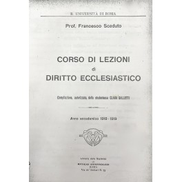 Corso di lezioni di diritto ecclesiastico.