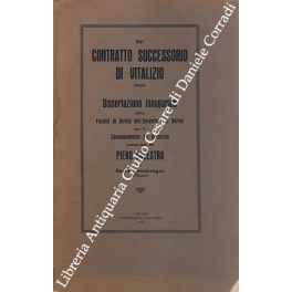 Del contratto successorio di vitalizio Del contratto successorio di vitalizio