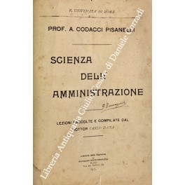 Scienza dell'amministrazione Scienza dell'amministrazione