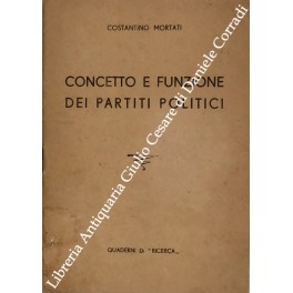 Concetto e funzione dei partiti politici