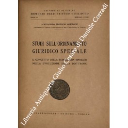 Studi sull'ordinamento giuridico speciale. Il conc