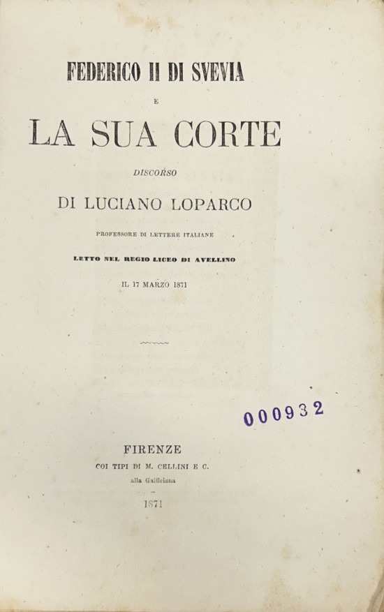 Federico II di Svevia e la sua corte. Discorso di