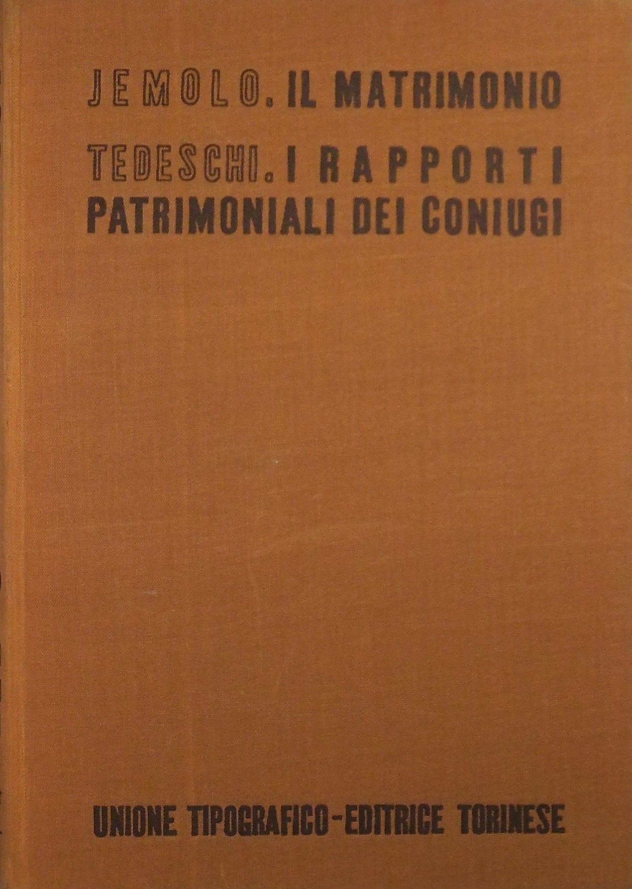 Il matrimonio (Jemolo). I rapporti patrimoniali de