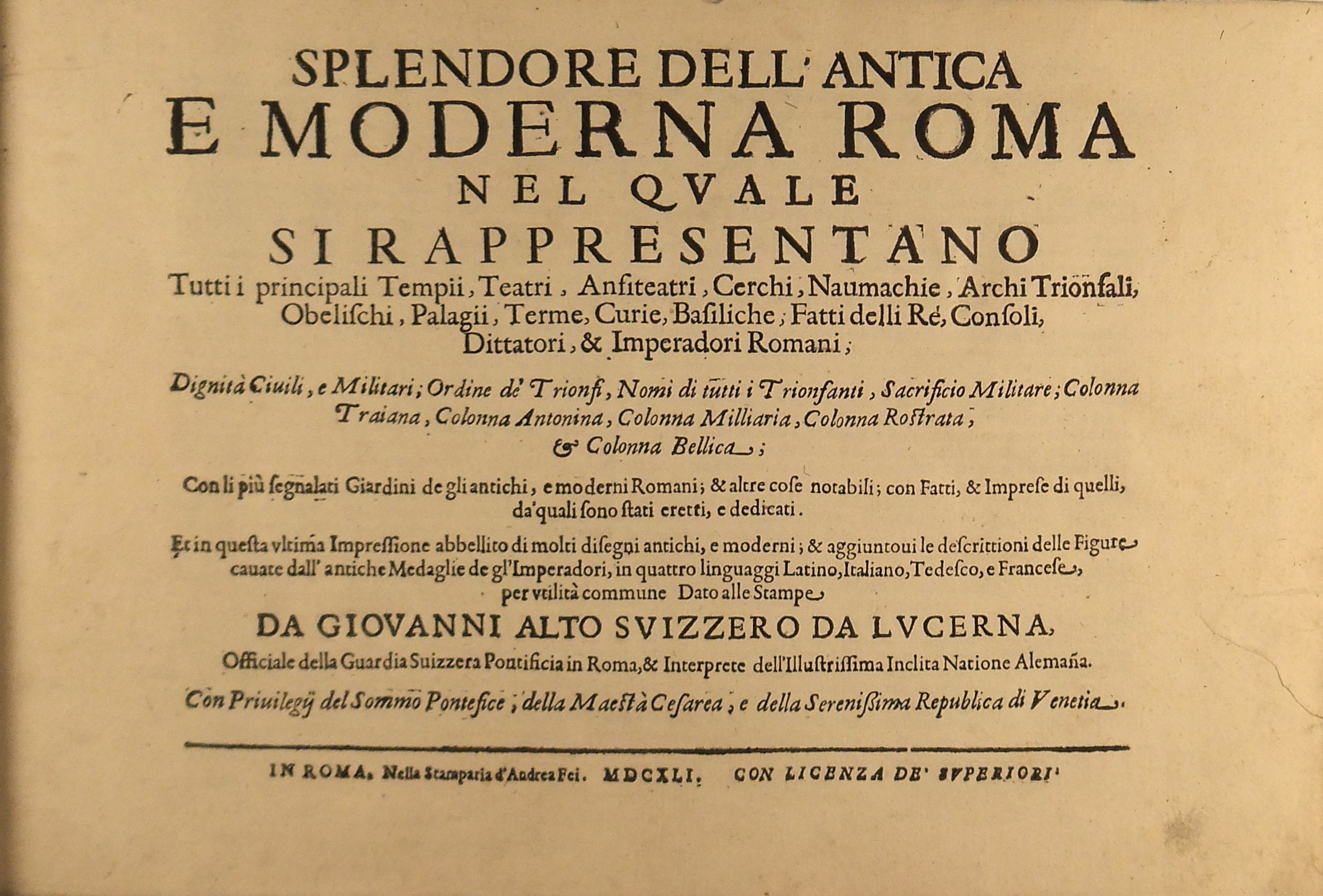 Iacobi Lauri Romani .. Splendore dell'antica e mod