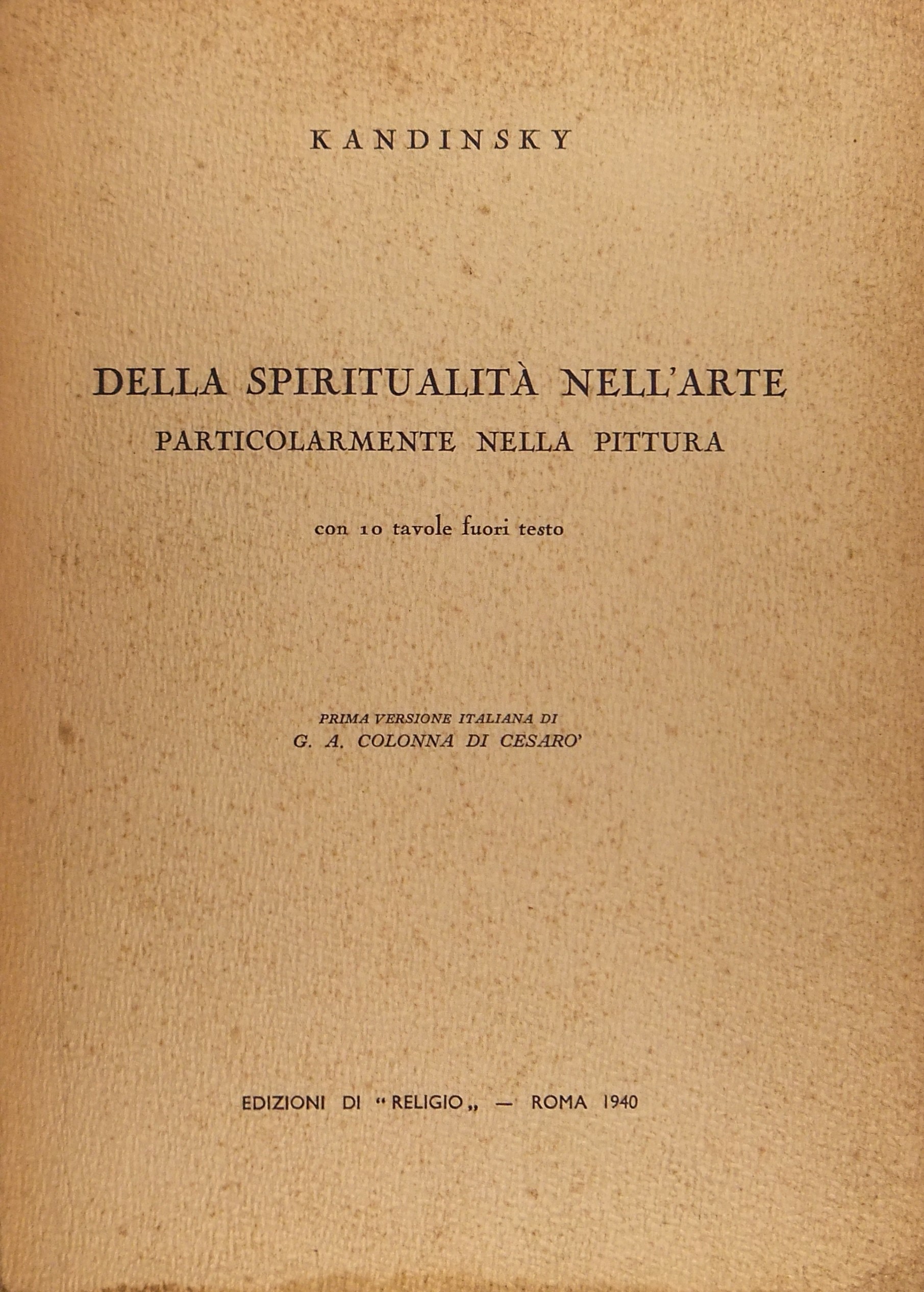 Dalla spiritualità nell'arte particolarmente nella